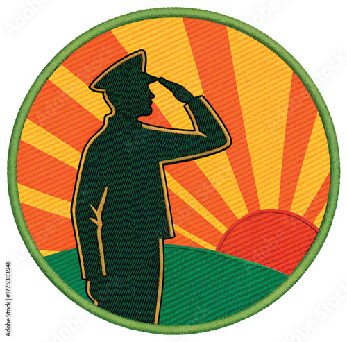 Solemn salute to honor veterans, remembering heroes with respect and gratitude, perfect for patriotic tributes and memorial designs to evoke heartfelt emotion