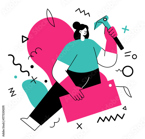 Minimalist DIY Home Project Vector Illustration