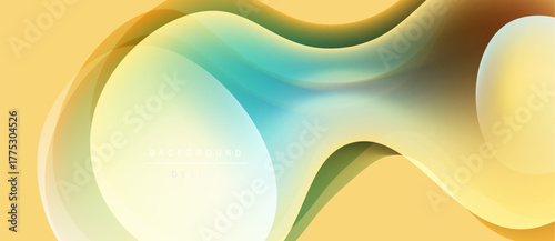Abstract fluid shapes, warm colors blend. Smooth curves create dynamic background, soft gradients present modern design.