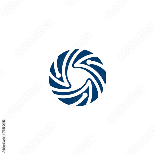 Dynamic Spin Logo, Great for Startup or Technology Business. Flat Abstract Mark