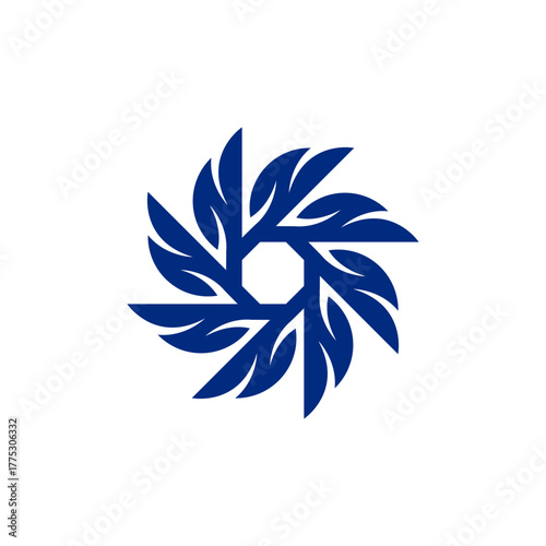 leaf Spin Logo, Fit for Creative Agency. Minimal Dynamic Vector Style