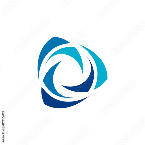 Printtriangle Spin Logo. Perfect for Tech or Energy Business, Modern Abstract Icon