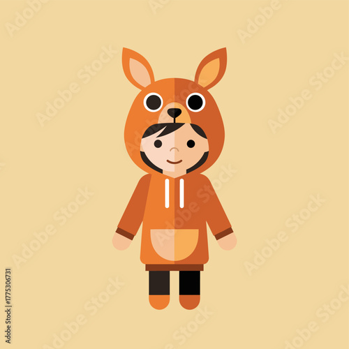 Child in Kangaroo Costume A Whimsical Illustration of Playful DressUp.