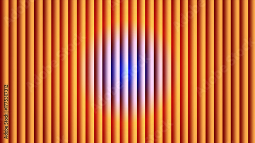 Vibrant orange vertical stripes with a luminous blue and purple center