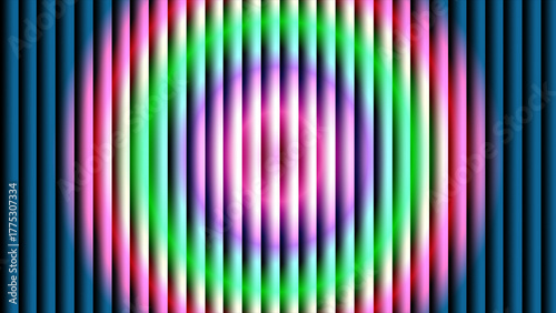 Vibrant neon light streaks creating an oval shape