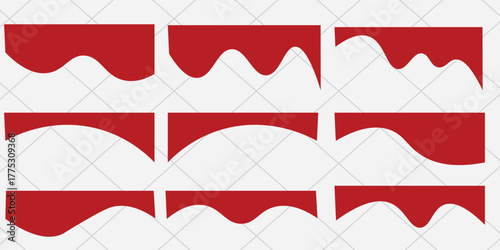 Collection of dividers shape templates. Modern separator header for website and app. Curve lines, wave collection of abstract design element for top and bottom page web site.