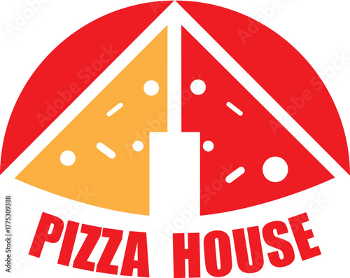 Pizza House Logo Vector Icon Badge Emblem Illustration