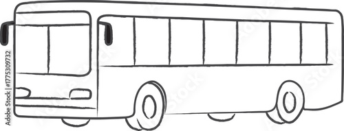 City bus side profile outline