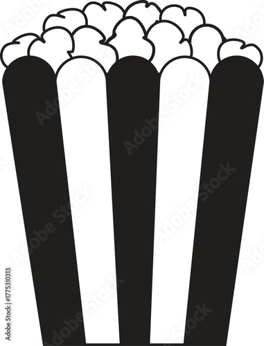 Bucket with pop corn icon