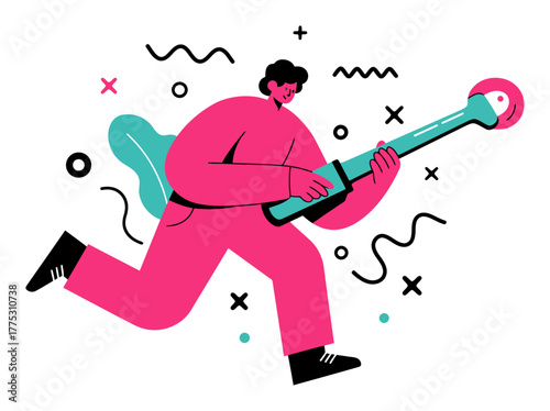 Mastering a Tool Minimalist Flat Vector Illustration