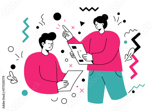 Memorizing with Mnemonic Devices, Minimalist Flat Vector Illustration