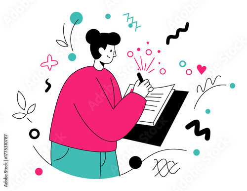 Memorizing with Mnemonic Devices, Minimalist Flat Vector Illustration