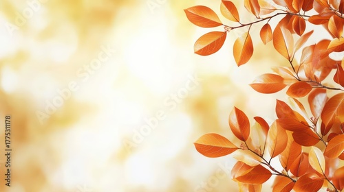 Vibrant Fall Leaves with Soft Background in Autumn Colors for Nature and Seasonal Projects