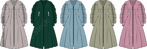 Collection of Women's Stylish Robes Fashion Design Illustrations for Comfort and Elegance