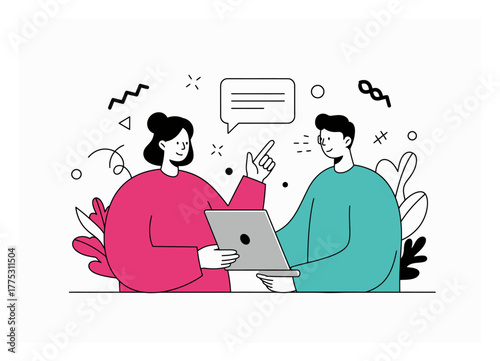 Customer Service Representative Minimalist Vector Illustration