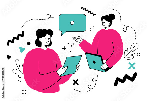 Customer Service Representative Minimalist Vector Illustration