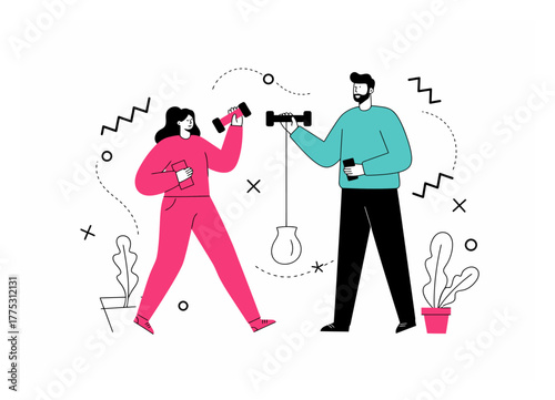 Expert Mentorship Training Flat Vector Illustration