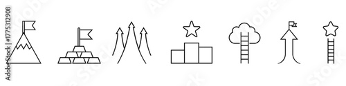 Success icon vector set. Successful business illustration sign collection. Winner symbol. strategy logo.