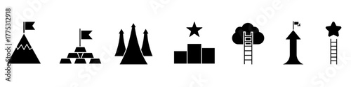Success icon vector set. Successful business illustration sign collection. Winner symbol. strategy logo.