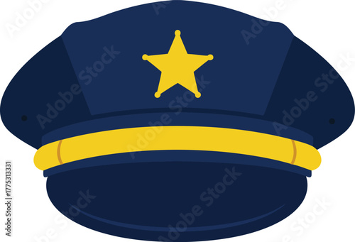 Police officer cap symbol star uniform accessory law enforcement vector