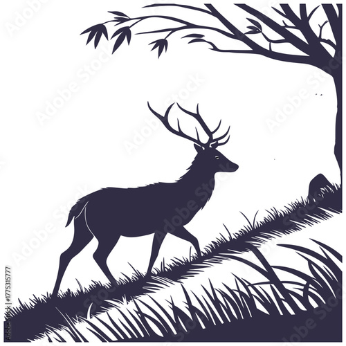 silhouette of a deer