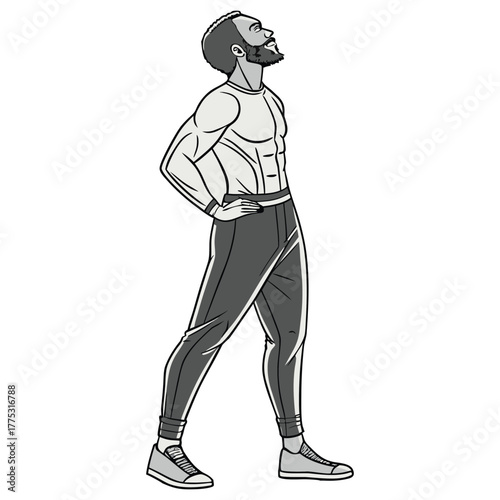 Vector silhouettes of men and a woman, a group of standing business people, black color isolated on a white background