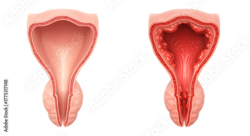 Prostate Enlargement Comparison Anatomy Illustration bph benign