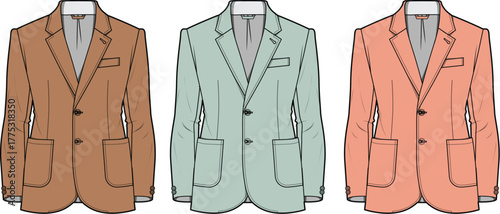 Diverse color palette for men's fashion blazers, showcasing elegant tailored jackets suitable for a sophisticated smart casual or semi-formal wardrobe