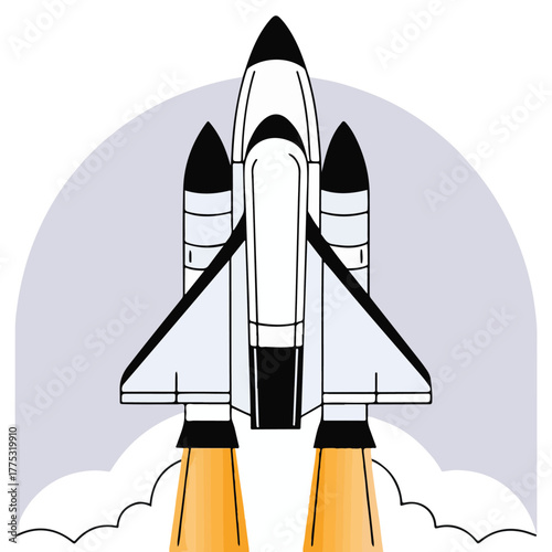 A modern fighter jet vector design viewed from above in a blue and white color combination. The aerodynamic appearance emphasizes speed and air power. Suitable for military illustrations, aviation pos