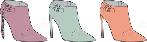 Stylish Ankle Boot Collection A Trio of Fashionable Women's High Heel Booties