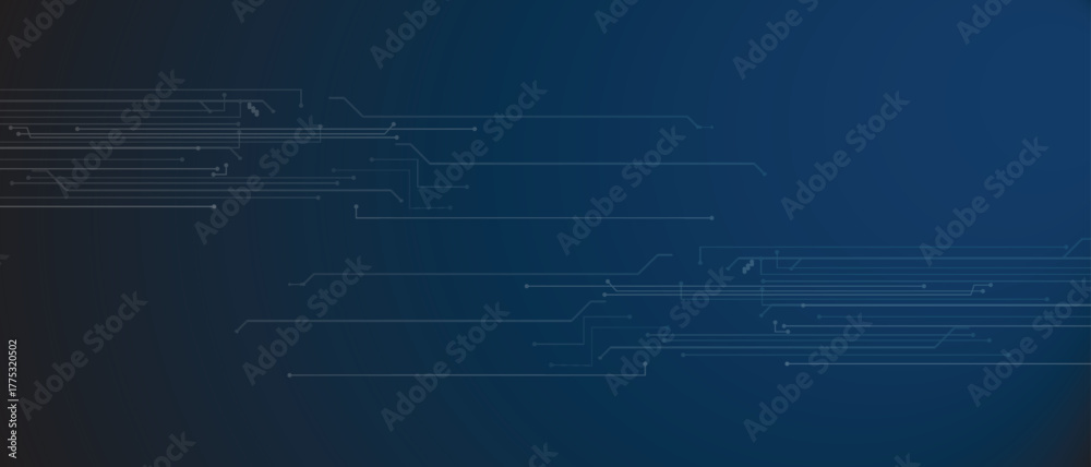 Obraz premium Abstract Blue Circuit Board Lines and Dots Background vector