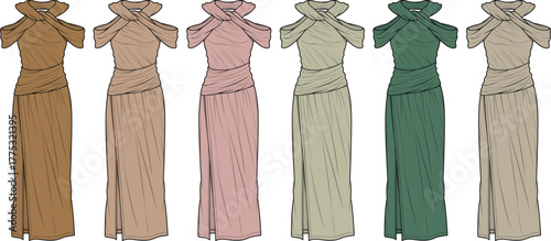 Elegant Variations A Study of Evening Gowns in a Range of Earthy Tones for Various Occasions