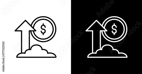 Increase  White Icon Set Design