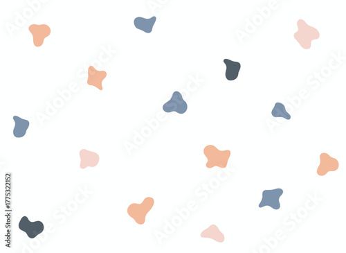 A modern terrazzo vector pattern, seamless, featuring granite fragments and irregular shapes as an abstract backdrop, with a chaotic mosaic of small pieces on a white background, stone textures, and