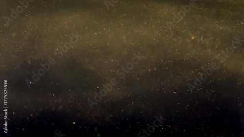  Luxurious Golden Dust Particles Ascending in Slow Motion on a Dark Background