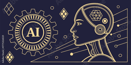 Futuristic AI HUD neon portals with glowing gould light effects, digital vector illustration for tech and game design.