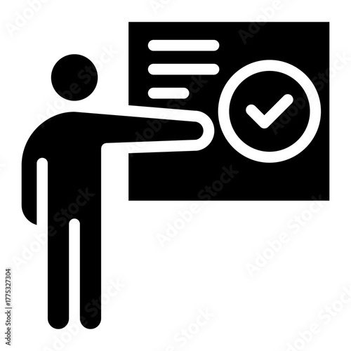 Correct icon glyph style vector illustration