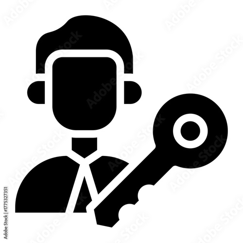 Give permission  icon glyph style vector illustration