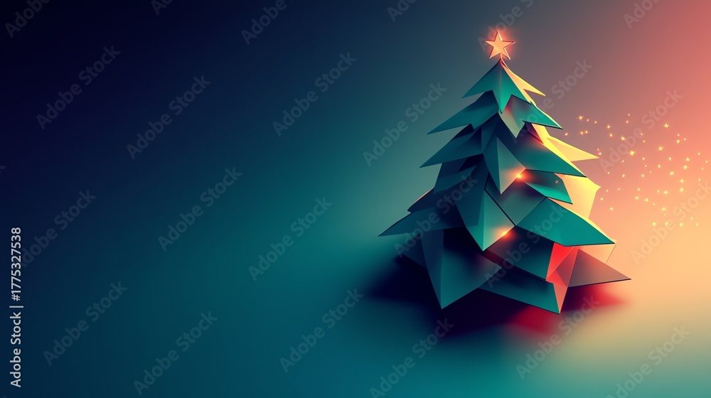 Fototapeta premium Modern Geometric Christmas Tree
