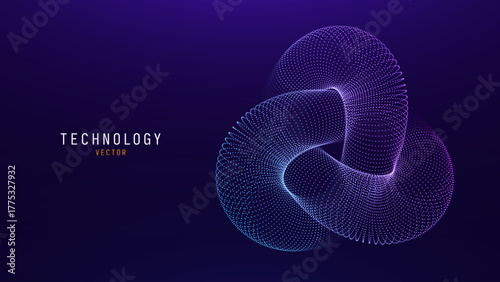 Digital Big Data Flow Vector Background. Big Data Technology Lines. Abstract Science Technology Illustration. Big Data Neural Network Background Concept. AI Visualization Concept. Vector.