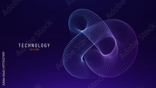 Digital Big Data Flow Vector Background. Big Data Technology Lines. Abstract Science Technology Illustration. Big Data Neural Network Background Concept. AI Visualization Concept. Vector.