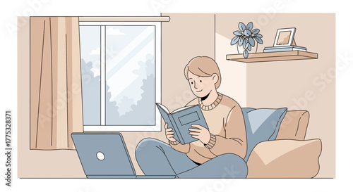 Relaxing With A Book, Combining Study, Reading, And Modern Home Living