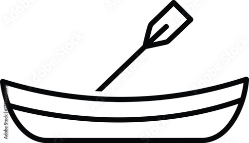 Rowboat outline vector illustration simple boat icon design template eps silhouette