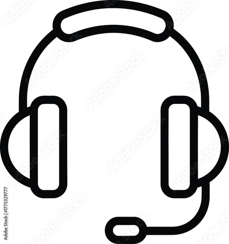 Headset icon vector illustration for customer service and communication eps silhouette