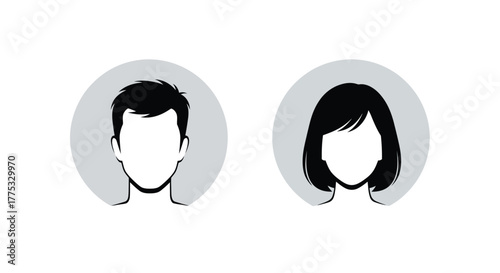 Male and Female Avatar Icons Representing User Profiles and Identity