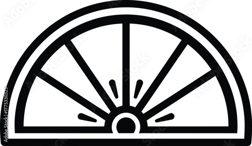 Orange slice vector icon fresh citrus fruit half cut illustration design eps silhouette