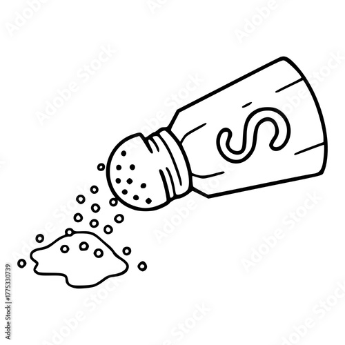 salt shaker pouring salt outline icon