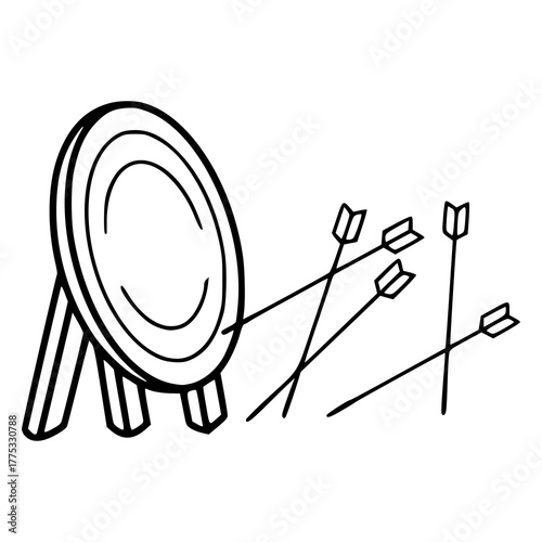 missed target and arrows outline