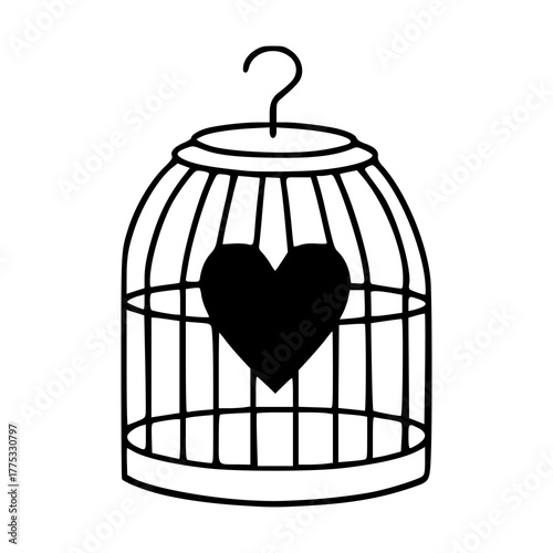 trapped love or romantic imprisonment concept
