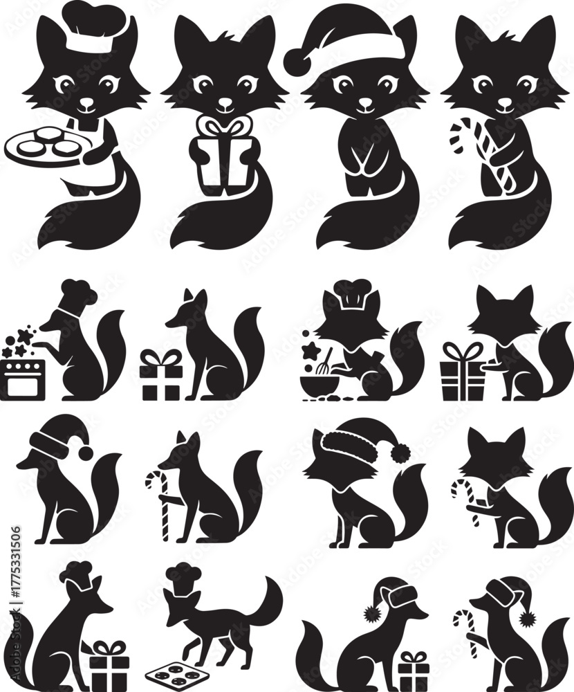 Fototapeta premium Chrismas Raccoon Package.eps